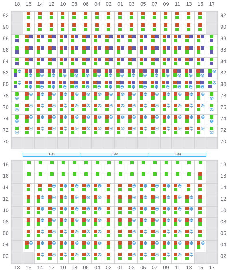 Bay 047 view and slots of MSC ELIANA