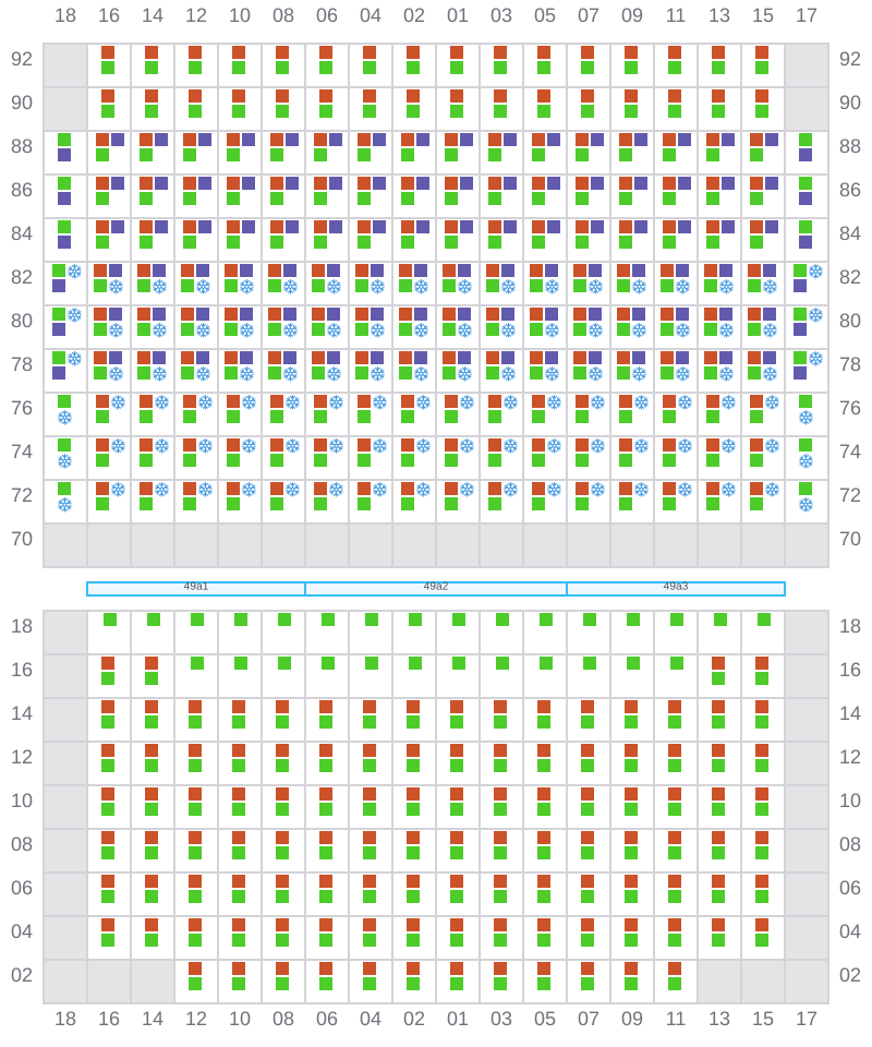 Bay 051 view and slots of MSC ELIANA