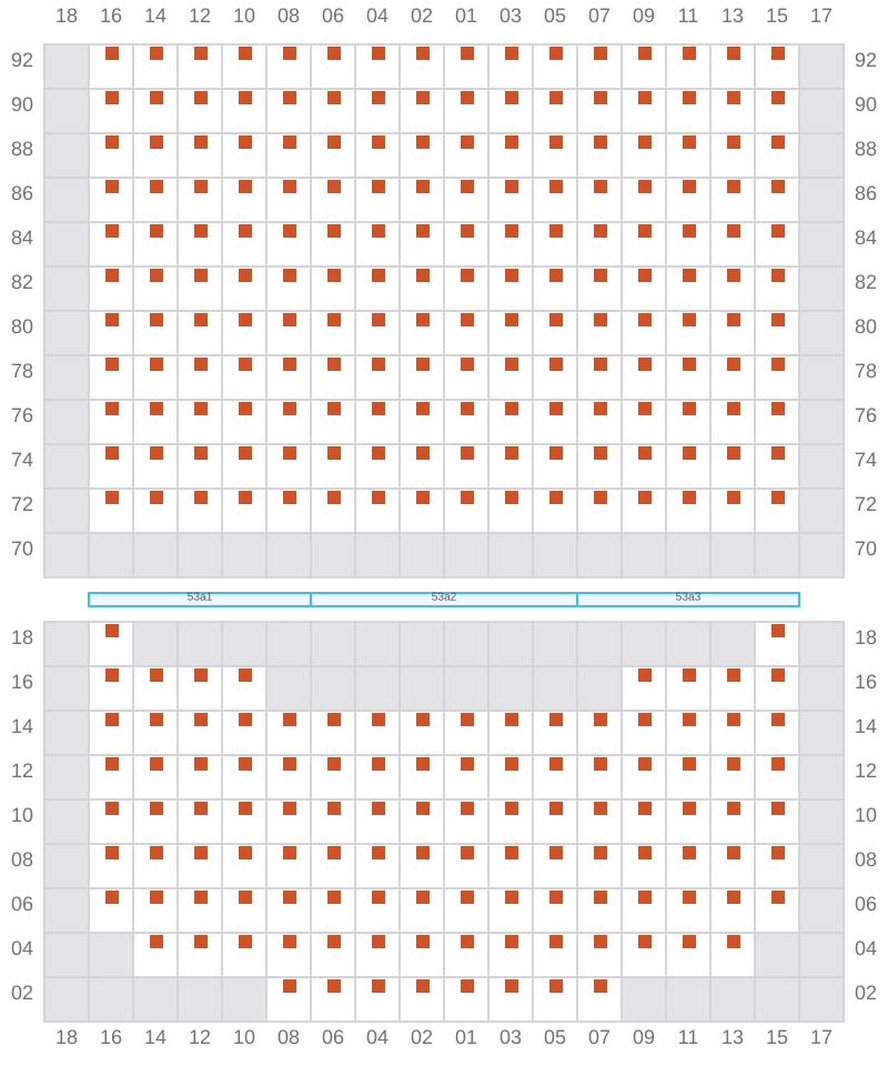 Bay 053 view and slots of MSC ELIANA