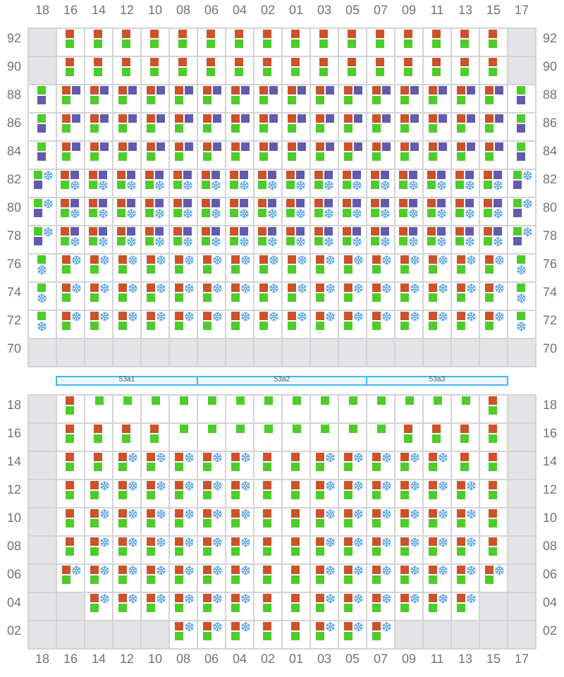 Bay 055 view and slots of MSC ELIANA