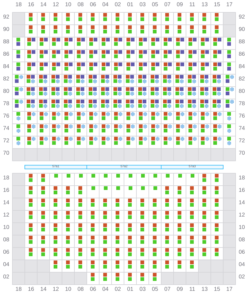 Bay 059 view and slots of MSC ELIANA