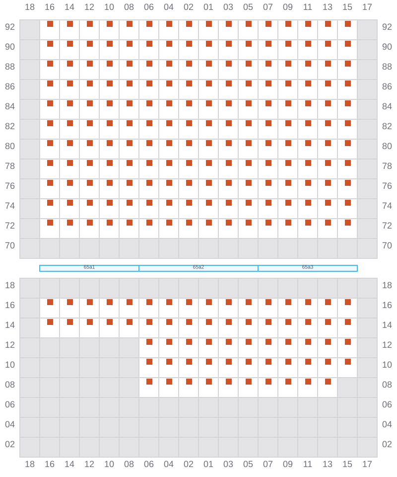 Bay 065 view and slots of MSC ELIANA