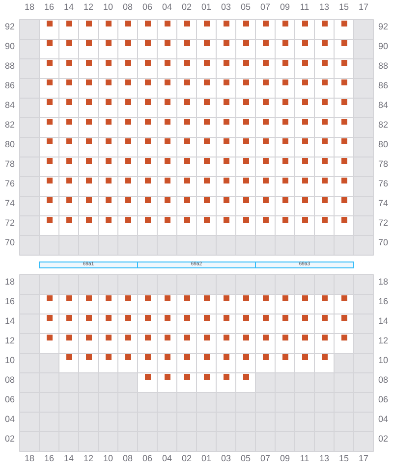 Bay 069 view and slots of MSC ELIANA