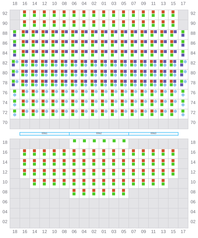 Bay 071 view and slots of MSC ELIANA