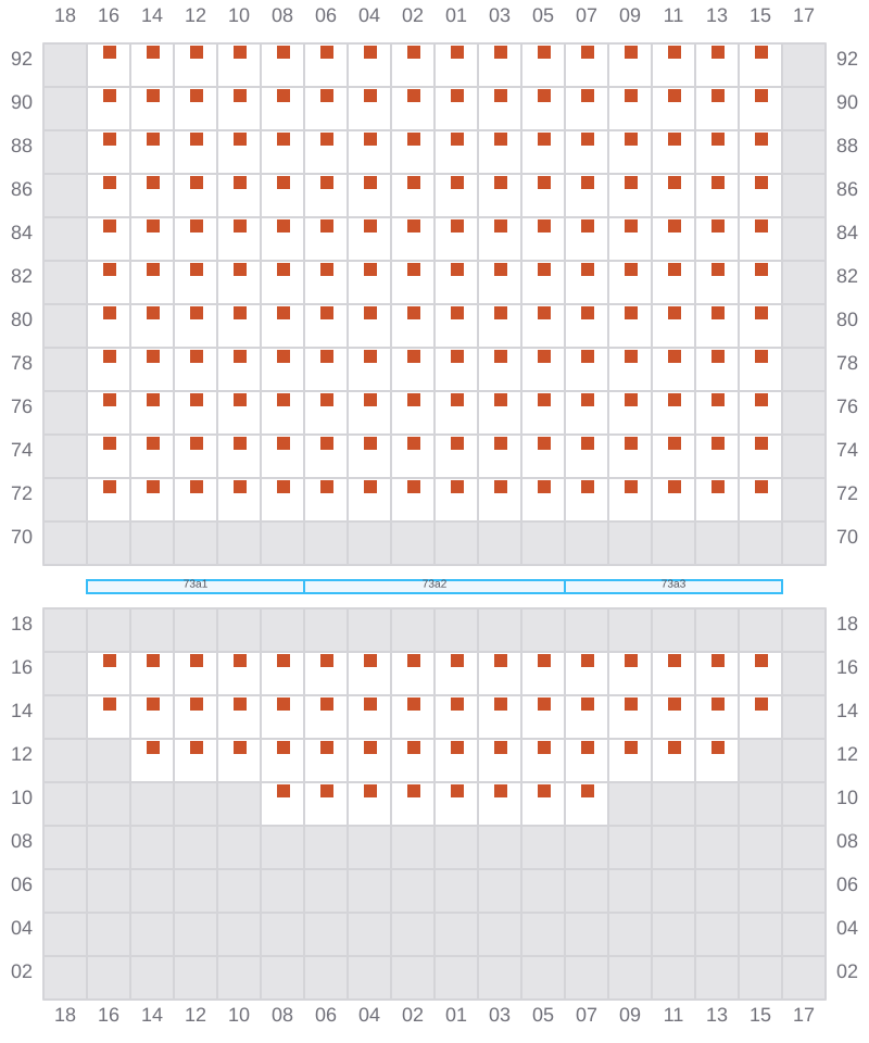 Bay 073 view and slots of MSC ELIANA