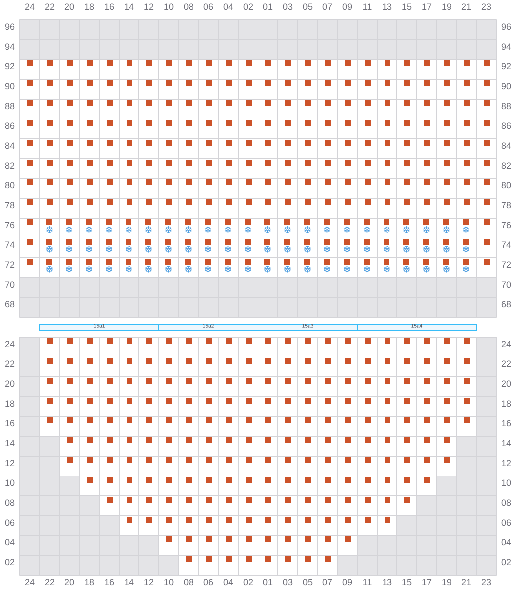 Bay 015 view and slots of EVER ACE