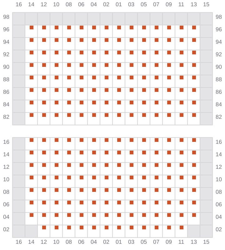 Bay 029 view and slots of MAERSK FREDERICIA