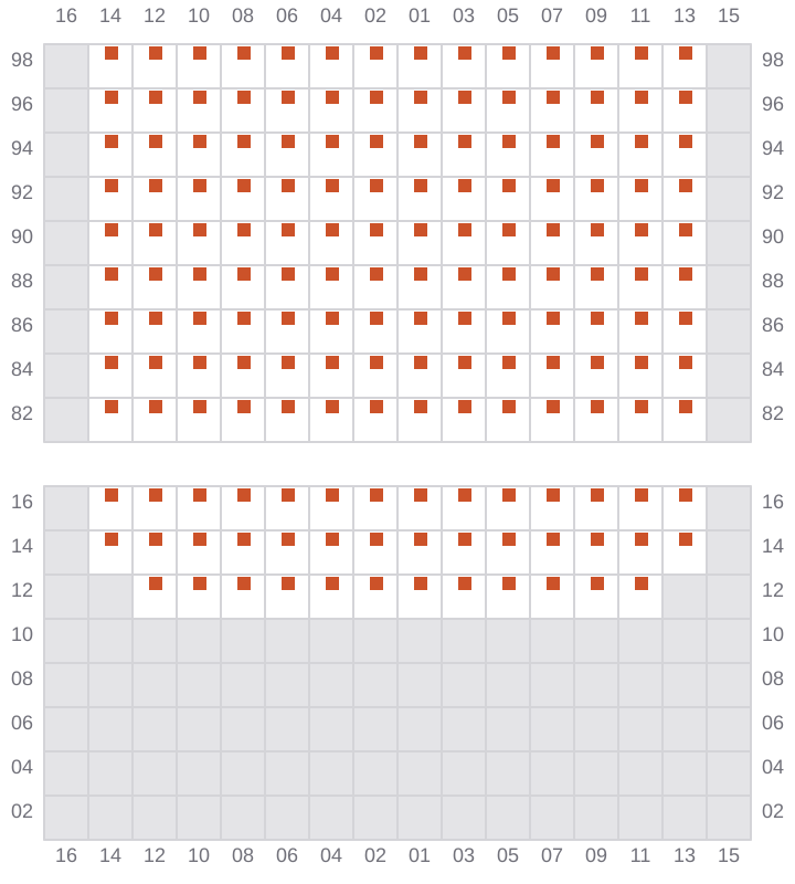 Bay 053 view and slots of MAERSK FREDERICIA