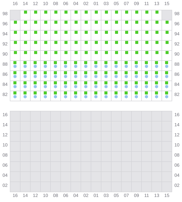Bay 059 view and slots of MAERSK FREDERICIA