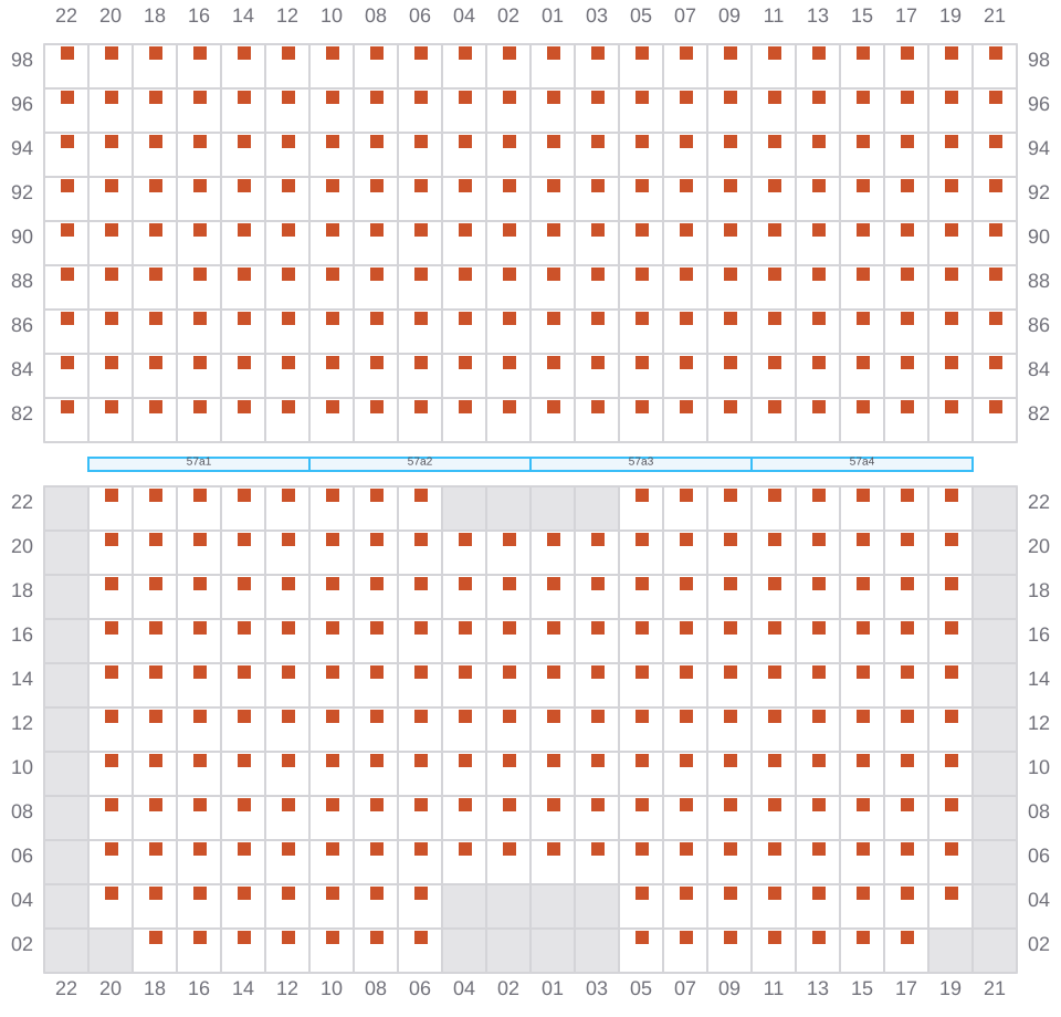 Bay 059 view and slots of EMMA MAERSK