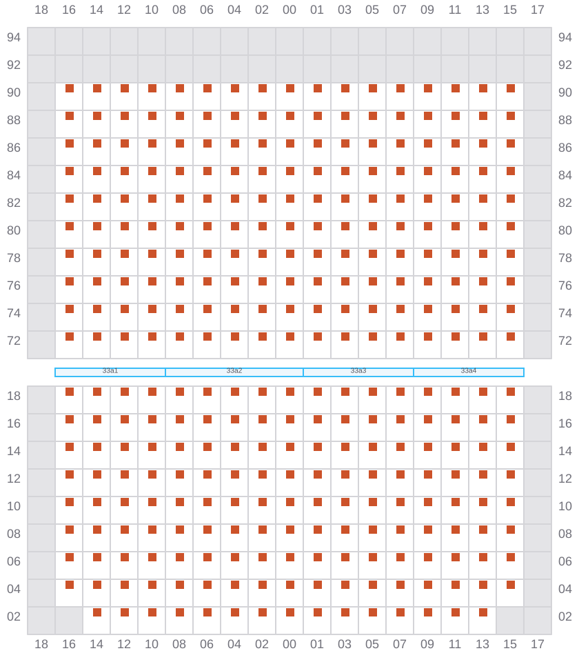 Bay 033 view and slots of MSC GAYANE