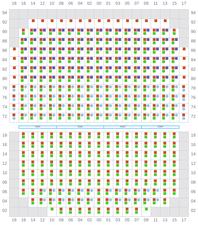 Bay 055 view and slots of MSC GAYANE