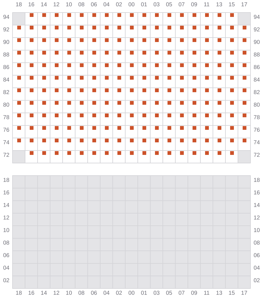 Bay 057 view and slots of MSC GAYANE