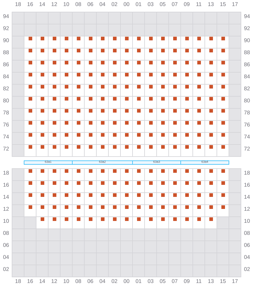 Bay 063 view and slots of MSC GAYANE