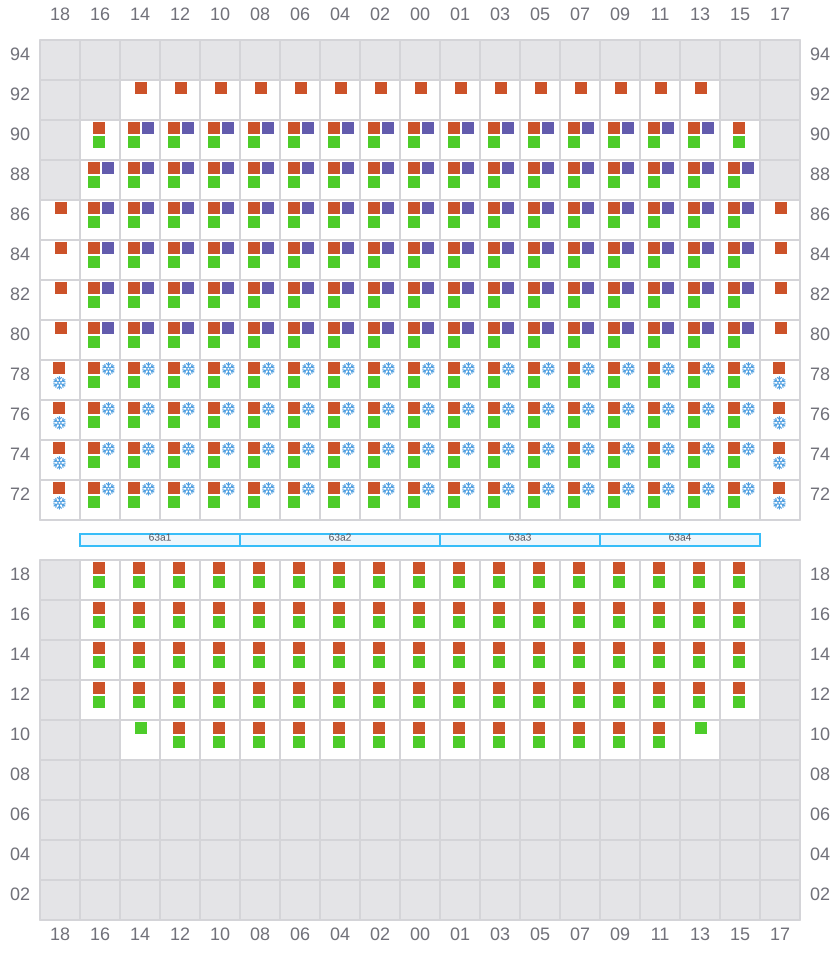 Bay 065 view and slots of MSC GAYANE