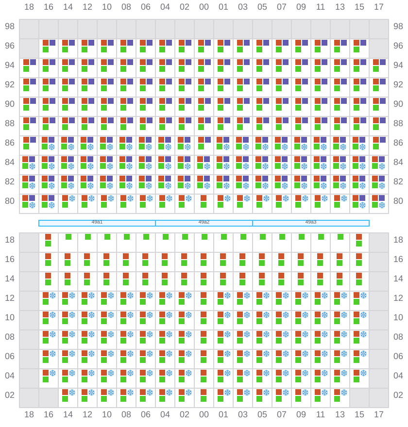 Bay 051 view and slots of MSC SOFIA PAZ