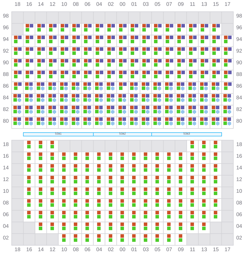 Bay 055 view and slots of MSC SOFIA PAZ