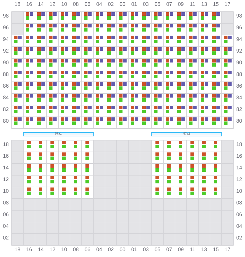 Bay 059 view and slots of MSC SOFIA PAZ