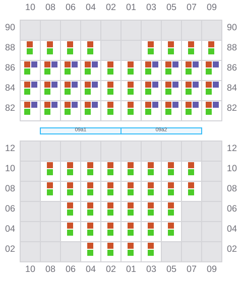 Bay 009 view and slots of A HOUOU
