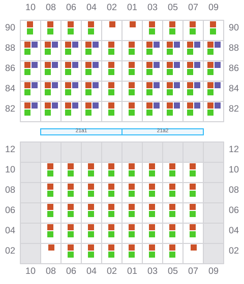 Bay 021 view and slots of A HOUOU