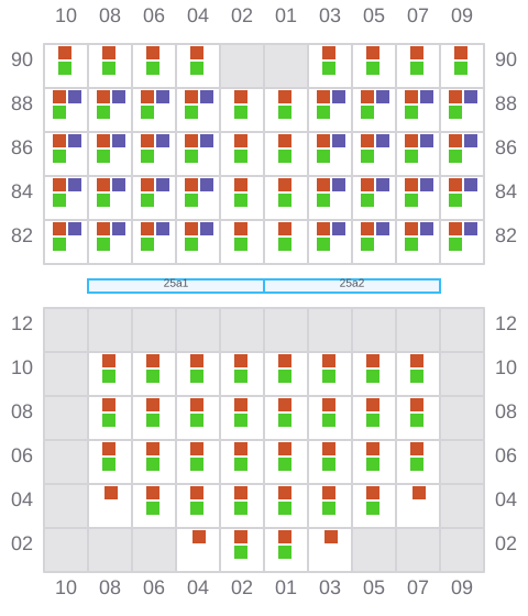 Bay 025 view and slots of A HOUOU