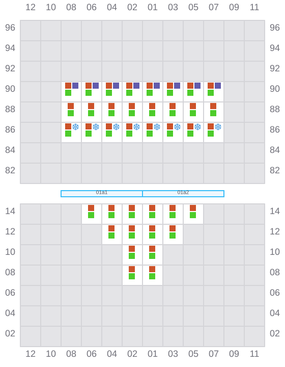 Bay 001 view and slots of CHIQUITA CENTURY