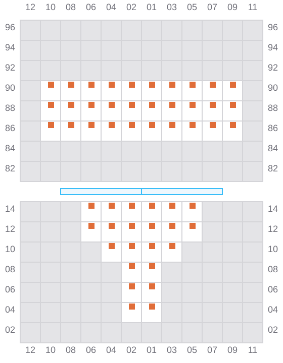 Bay 003 view and slots of CHIQUITA CENTURY