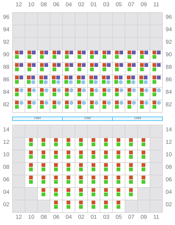 Bay 013 view and slots of CHIQUITA CENTURY