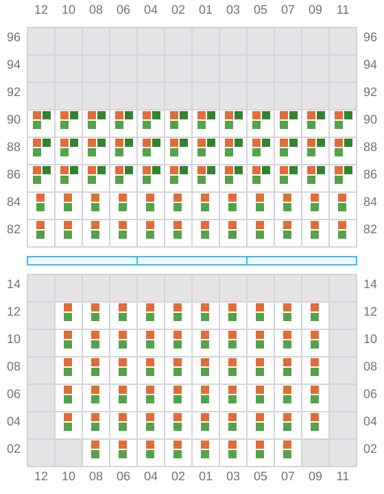 Bay 017 view and slots of CHIQUITA CENTURY