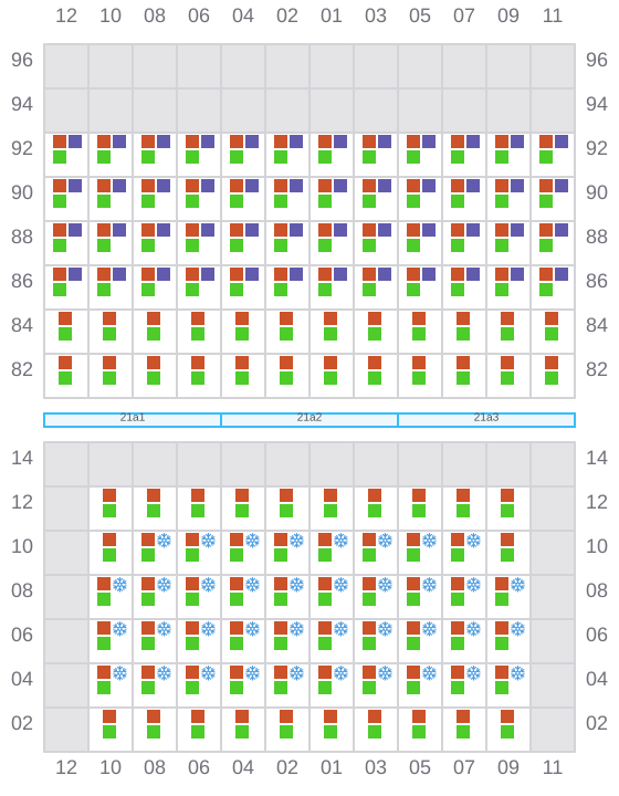 Bay 021 view and slots of CHIQUITA CENTURY
