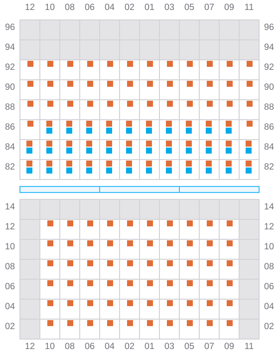 Bay 023 view and slots of CHIQUITA CENTURY