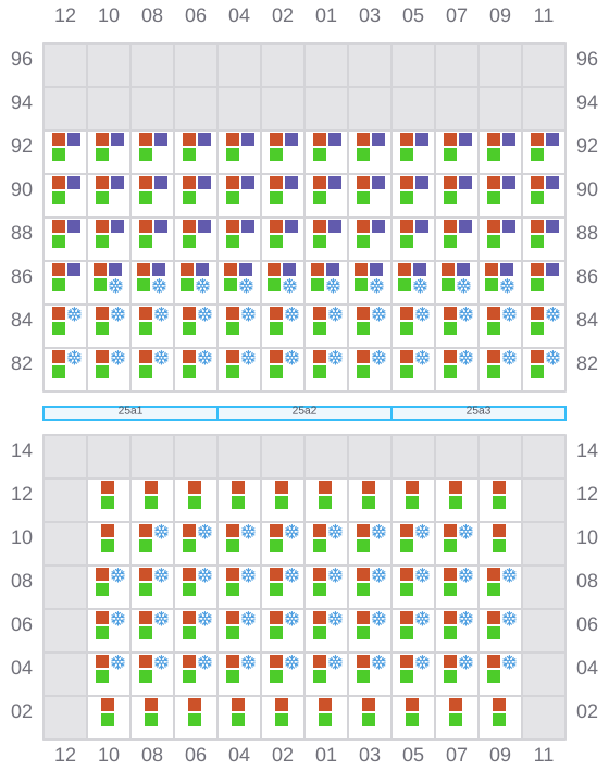 Bay 025 view and slots of CHIQUITA CENTURY
