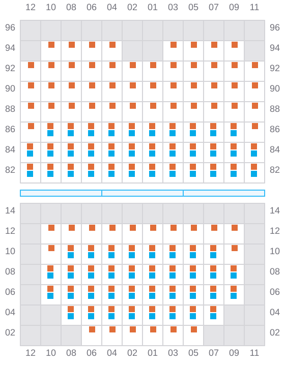 Bay 035 view and slots of CHIQUITA CENTURY