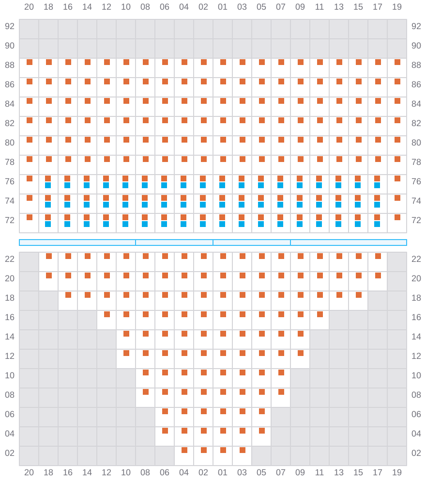 Bay 011 view and slots of APL RAFFLES