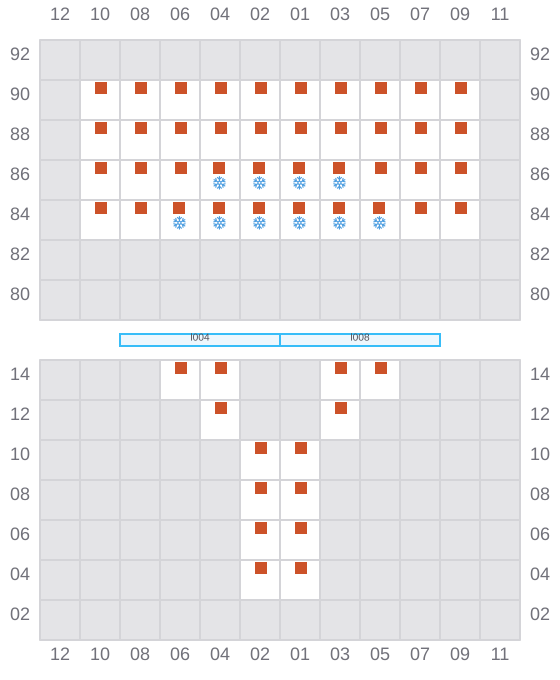 Bay 003 view and slots of BOMAR CALAIS