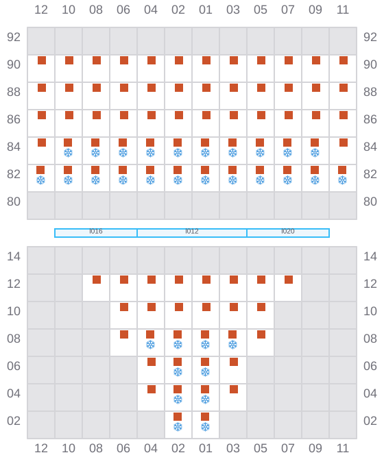 Bay 007 view and slots of BOMAR CALAIS
