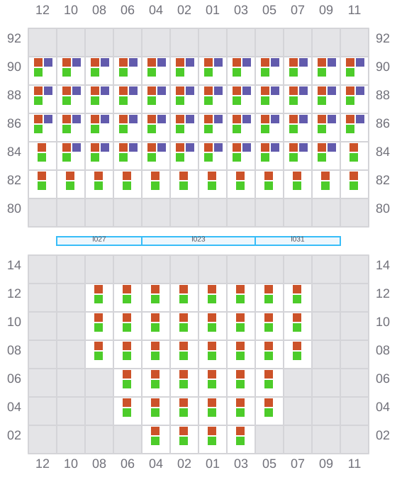Bay 009 view and slots of BOMAR CALAIS