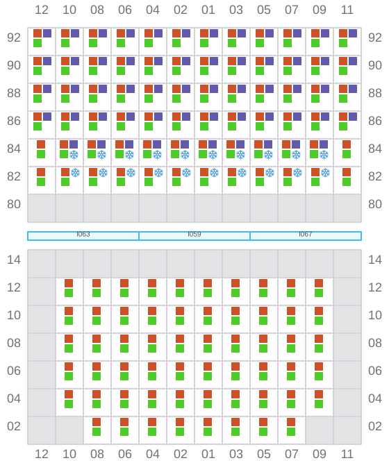 Bay 021 view and slots of BOMAR CALAIS