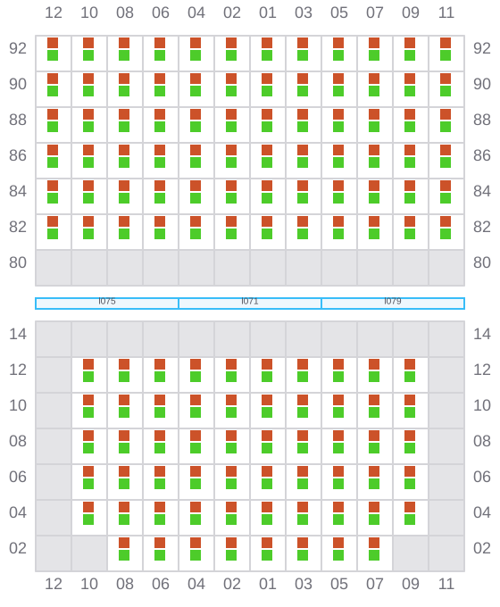 Bay 025 view and slots of BOMAR CALAIS