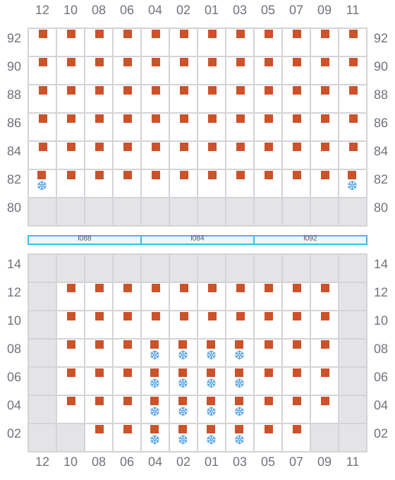 Bay 031 view and slots of BOMAR CALAIS