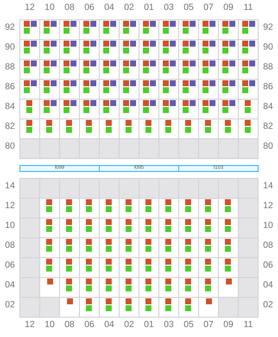 Bay 033 view and slots of BOMAR CALAIS