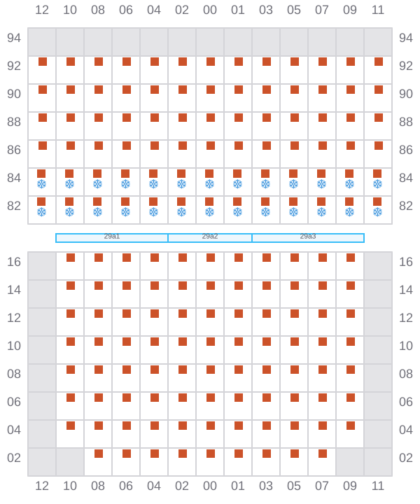 Bay 029 view and slots of CMA CGM MARLIN