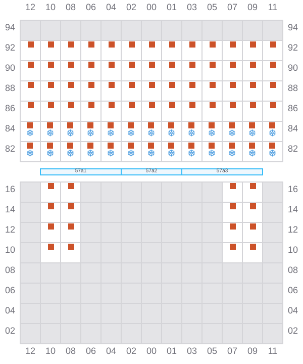 Bay 057 view and slots of CMA CGM MARLIN