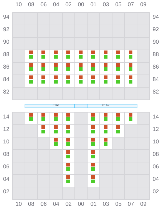 Bay 001 view and slots of MSC IRA II