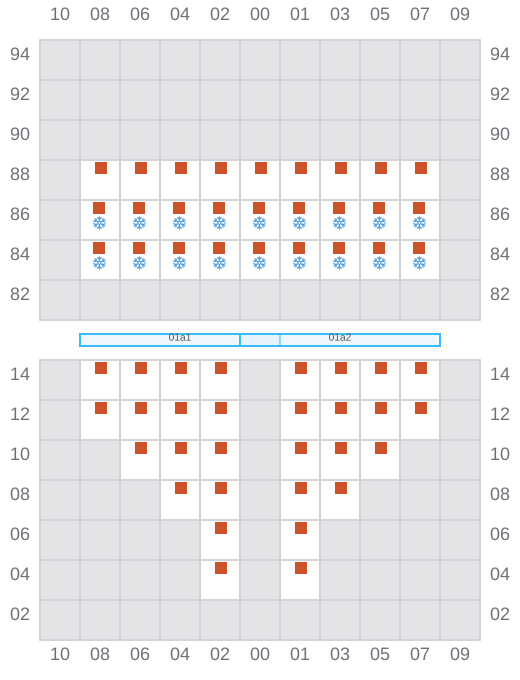 Bay 003 view and slots of MSC IRA II