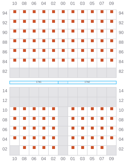 Bay 019 view and slots of MSC IRA II