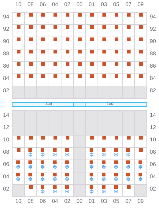 Bay 023 view and slots of MSC IRA II