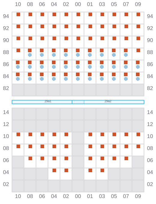 Bay 031 view and slots of MSC IRA II
