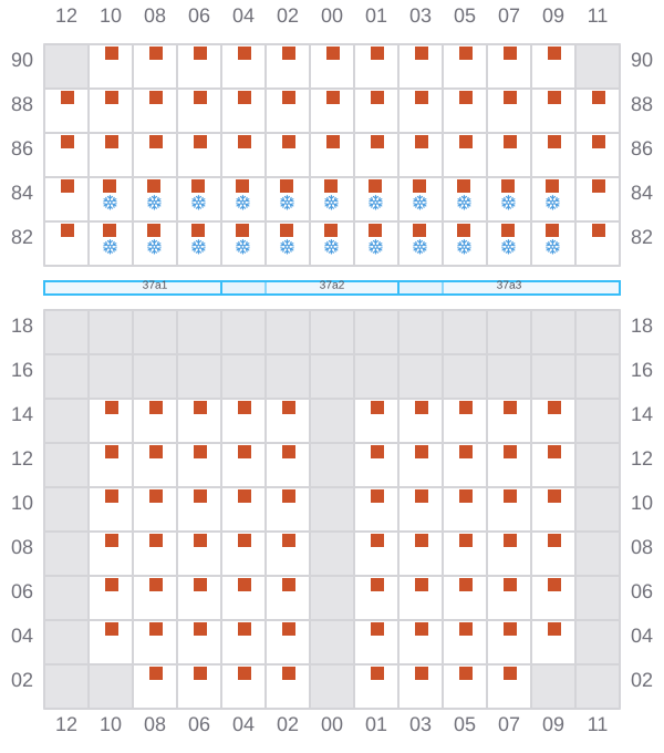 Bay 037 view and slots of EVER GENIUS