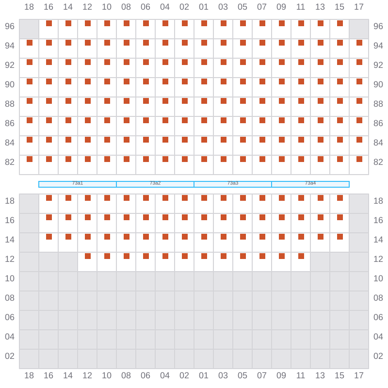 Bay 073 view and slots of EVER LUCENT
